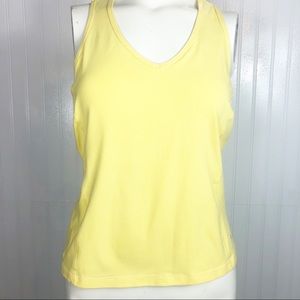 Danskin yellow racer back workout top built in bra